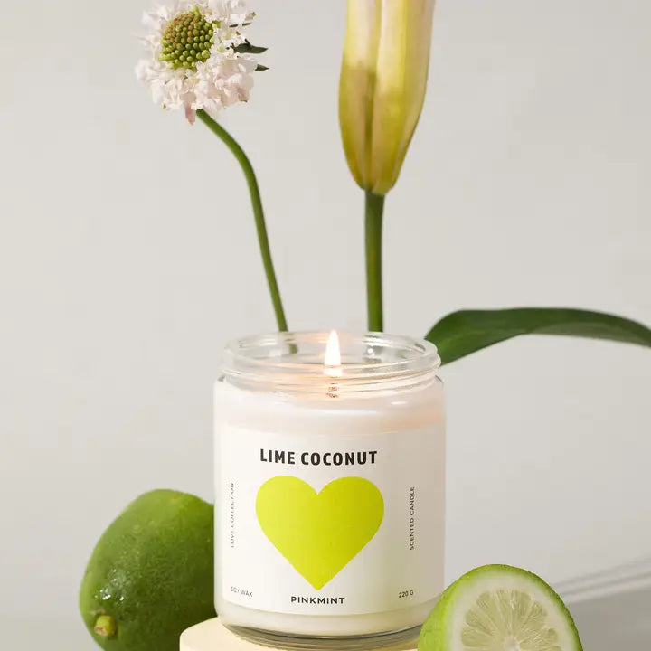 Lime Coconut Soy Candle - P I N K M I N T