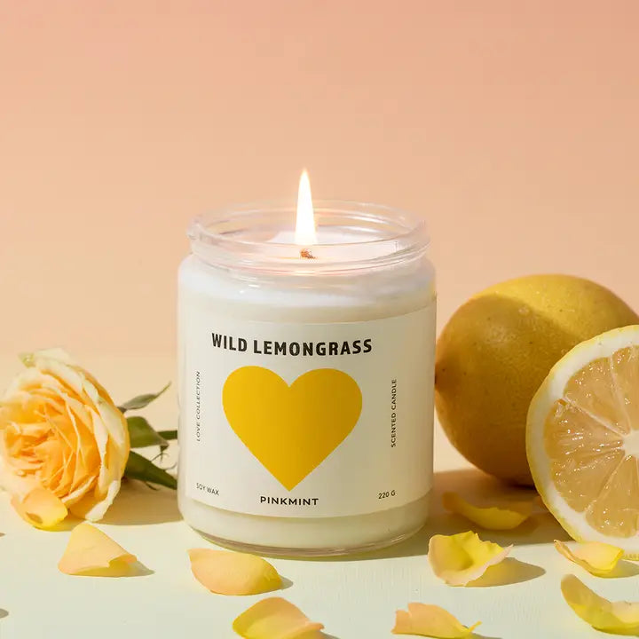 Wild Lemongrass Soy Candle - P I N K M I N T