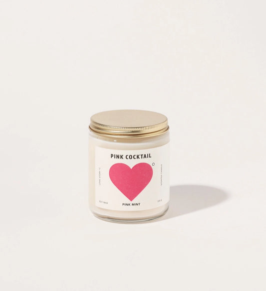 Pink Cocktail Soy Candle - P I N K M I N T