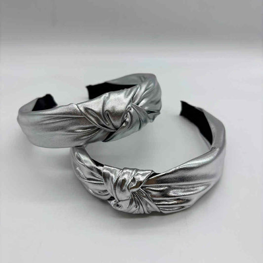 S A M P L E | Metallic SILVER Knotted Head Band