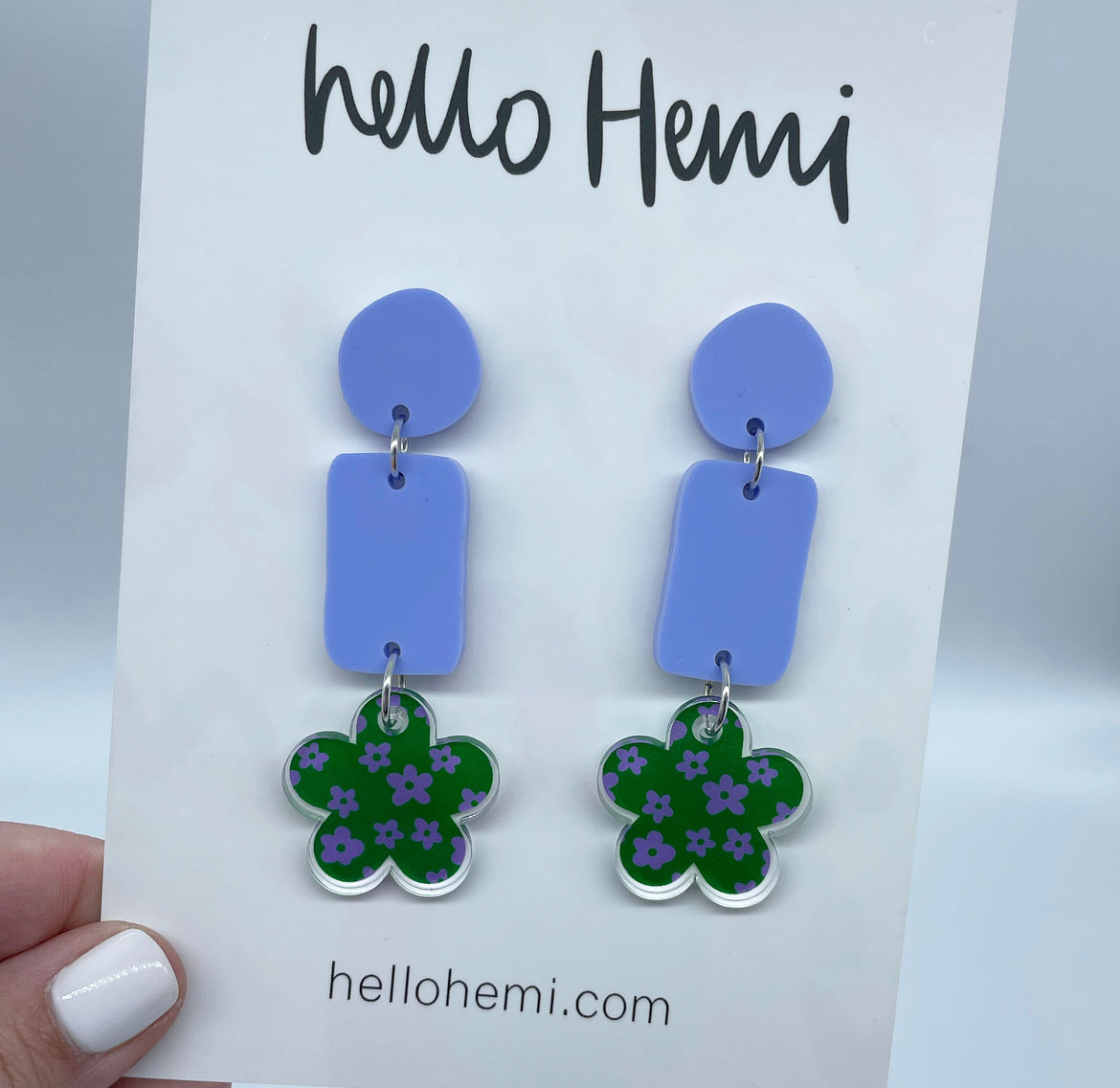 S A L E | F l o w e r D r o p s | Matte Grape + Green