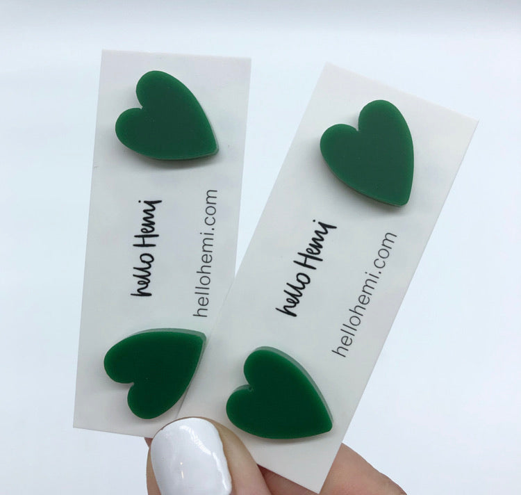 H e a r t s | Matte Forest Green