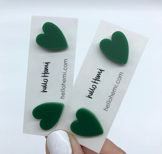 H e a r t s | Matte Forest Green