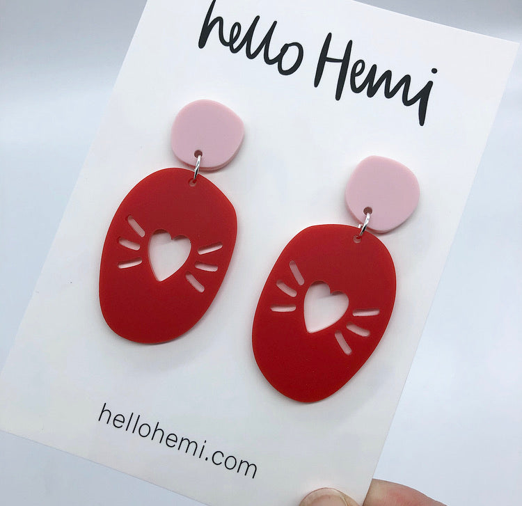 B i g L O V E | Matte Pastel Pink + Matte Red