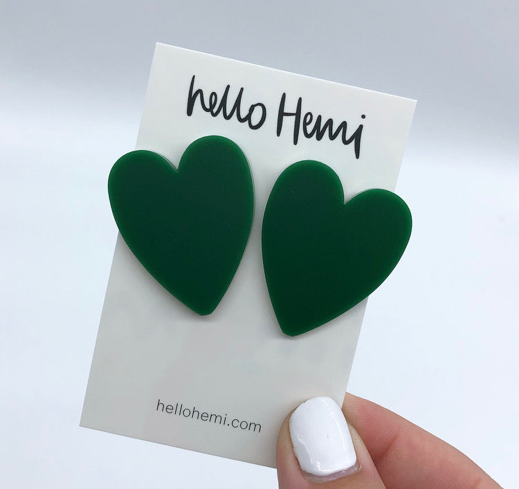 S A L E | T r u e  L O V E  H e a r t s | Matte Forest Green