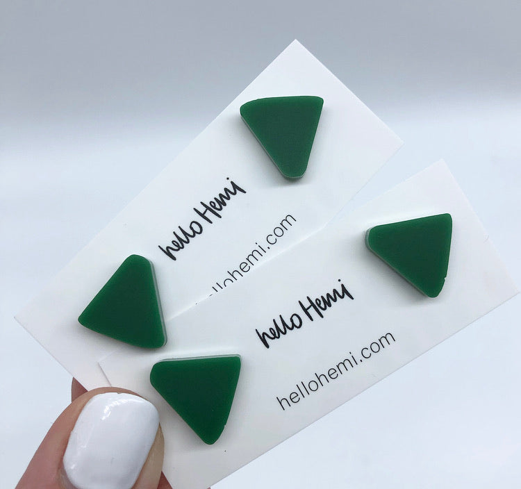 T r i a n g l e s | Matte Forest Green