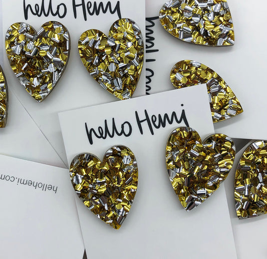 S A L E | H e a r t s |  Gold + Silver GLITZ